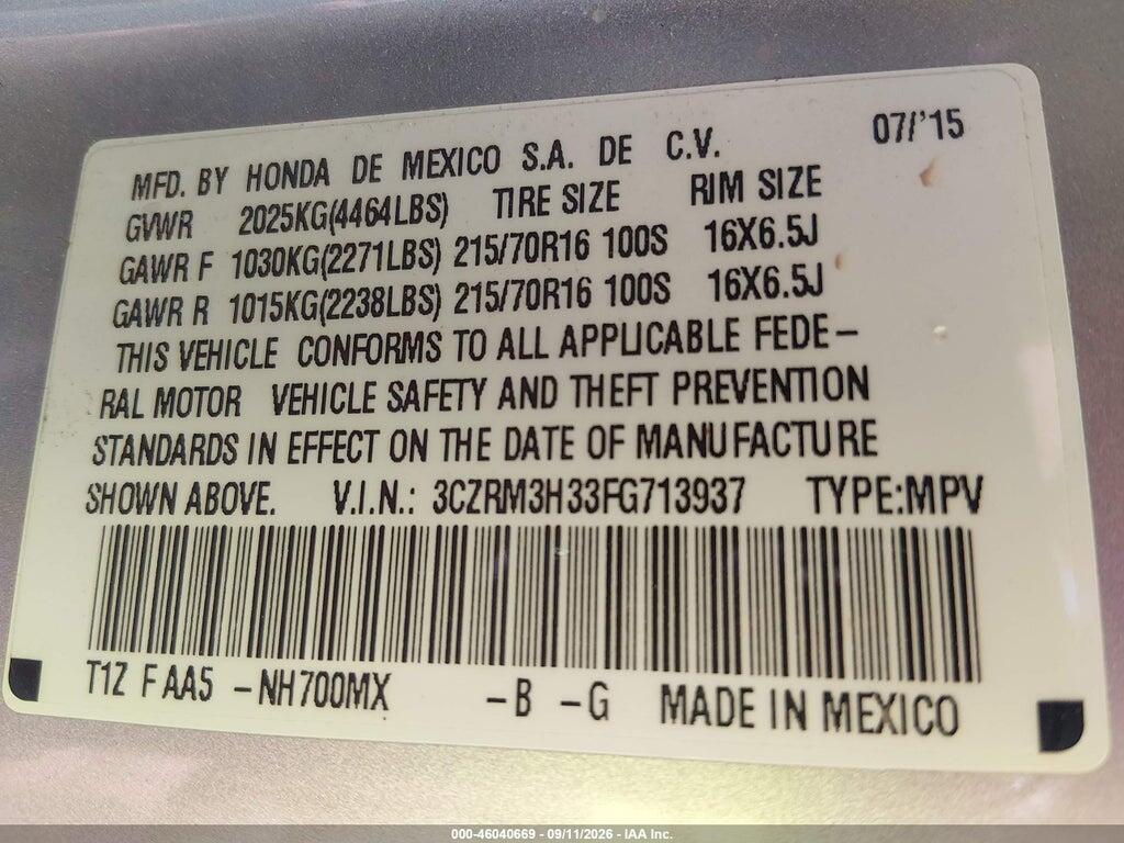 3CZRM3H33FG713937 2015 HONDA CR-V photo no. 9
