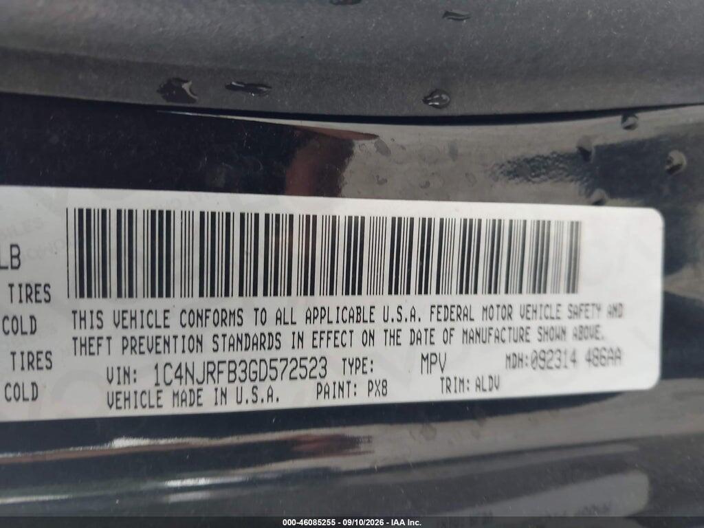 1C4NJRFB3GD572523 2016 JEEP PATRIOT photo no. 9