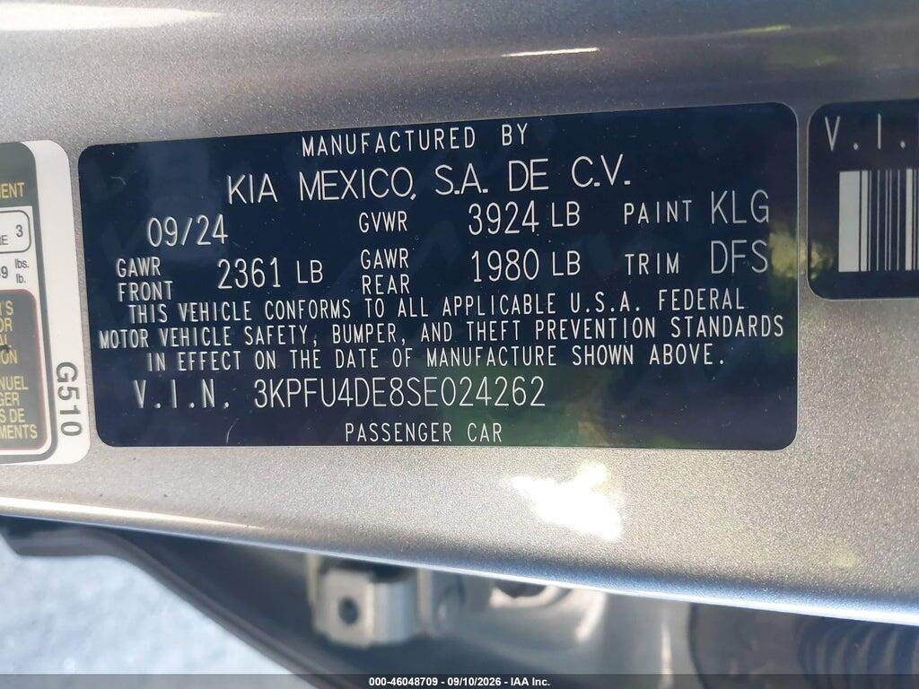 3KPFU4DE8SE024262 2025 KIA K4 photo no. 9