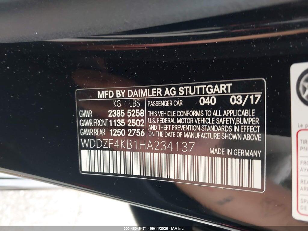 WDDZF4KB1HA234137 2017 MERCEDES-BENZ E 300 photo no. 9