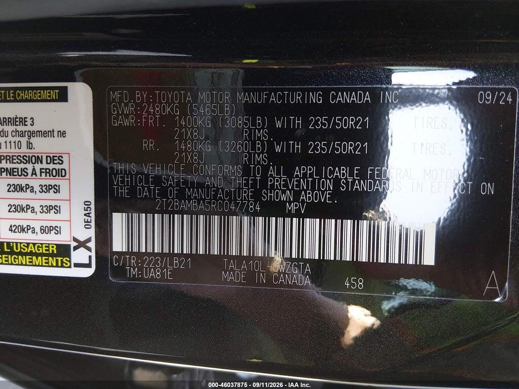 2T2BAMBA5RC047784 2024 LEXUS RX 350 photo no. 9