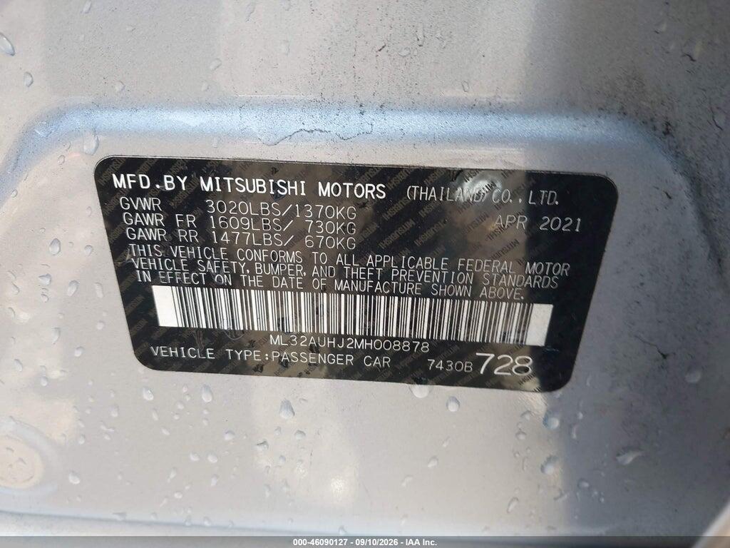 ML32AUHJ2MH008878 2021 MITSUBISHI MIRAGE photo no. 5