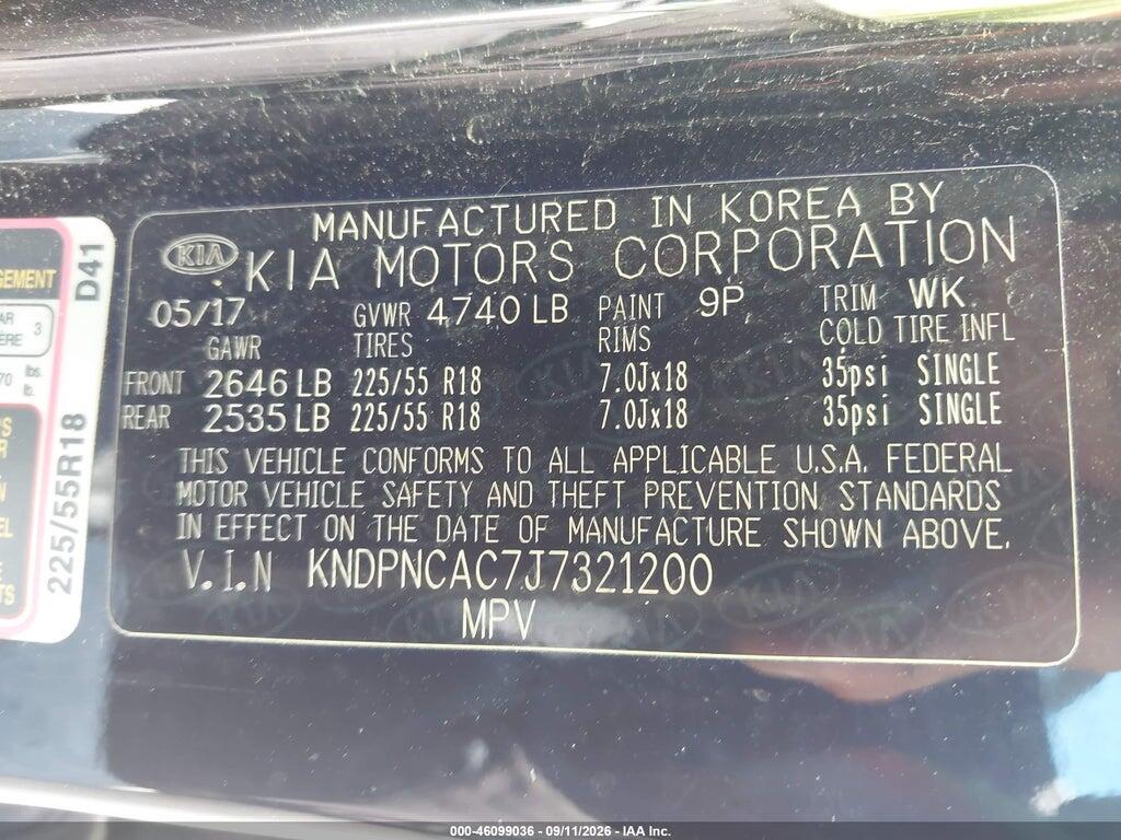 KNDPNCAC7J7321200 2018 KIA SPORTAGE photo no. 9