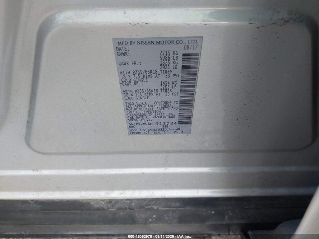 5N1DR2MN8HC913734 2017 NISSAN PATHFINDER photo no. 9