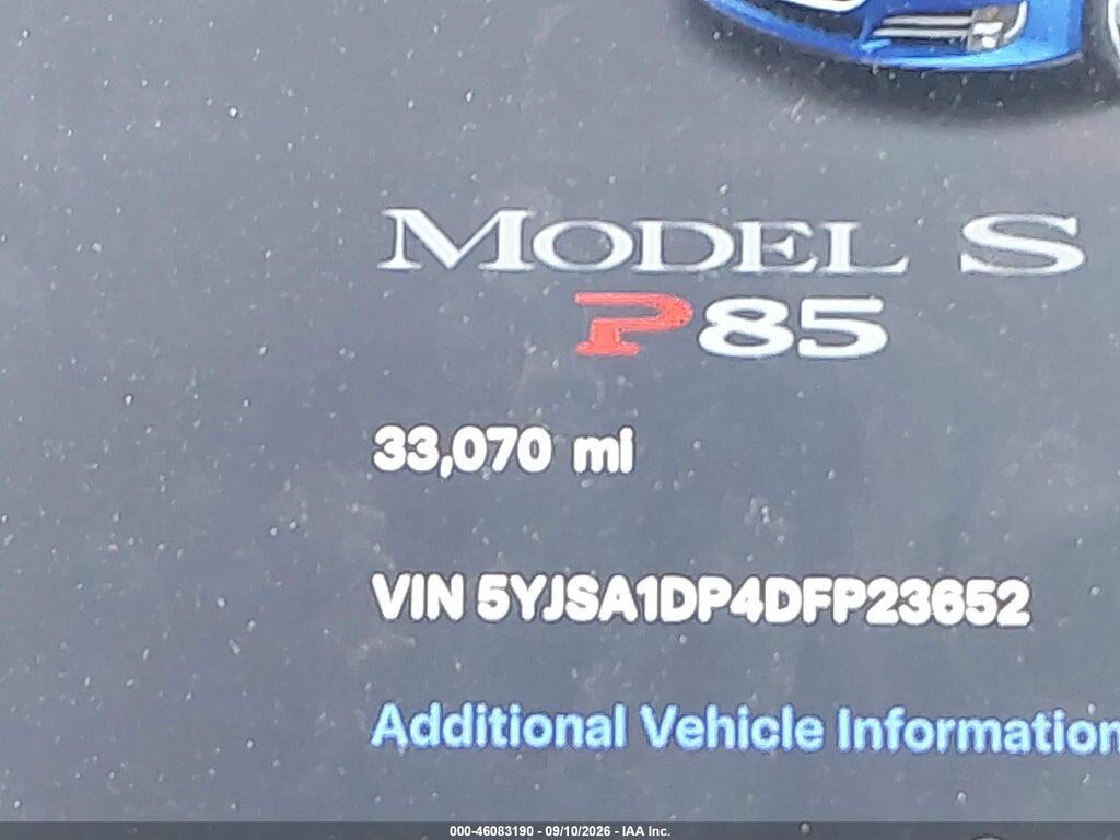 5YJSA1DP4DFP23652 2013 TESLA MODEL S photo no. 7