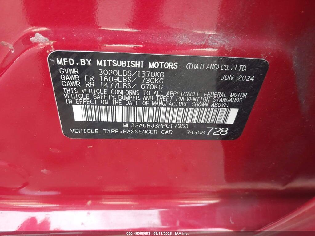 ML32AUHJ3RH017953 2024 MITSUBISHI MIRAGE photo no. 9