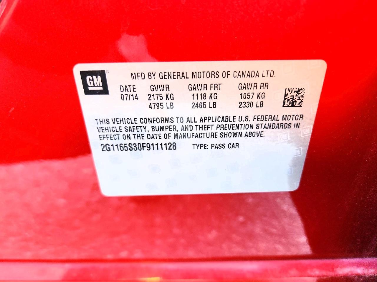 2G1165S30F9111128 2015 CHEVROLET IMPALA photo no. 12