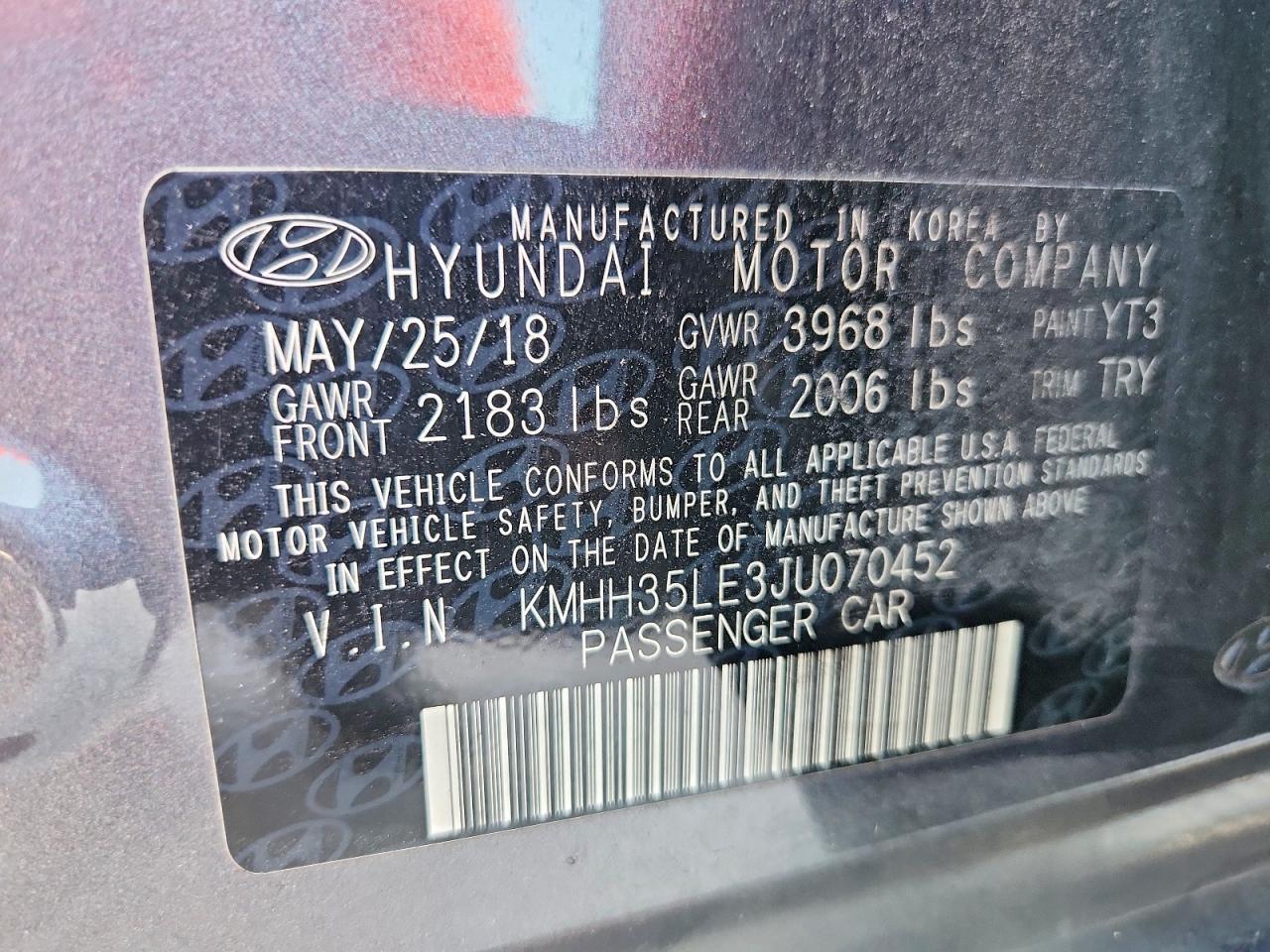 KMHH35LE3JU070452 2018 HYUNDAI ELANTRA GT photo no. 12
