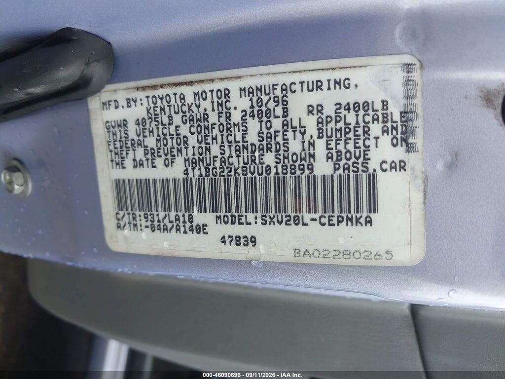 4T1BG22K8VU018899 1997 TOYOTA CAMRY photo no. 9
