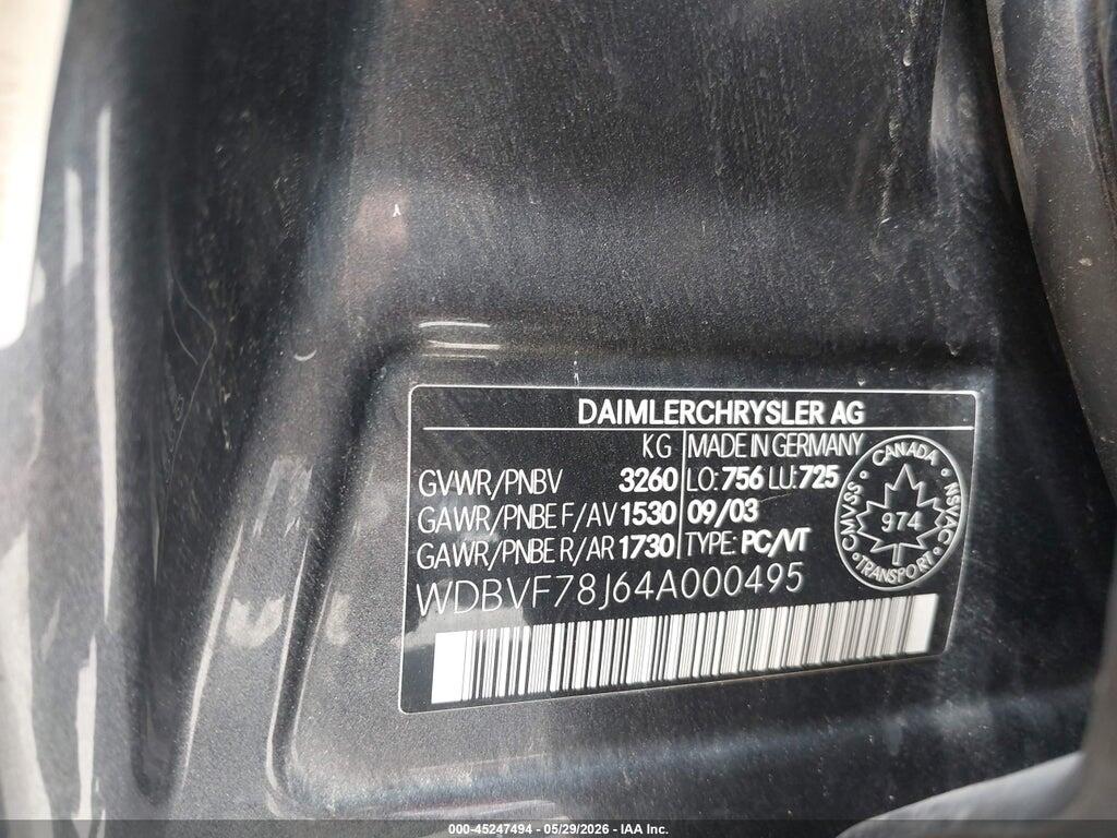 WDBVF78J64A000495 2004 MAYBACH 57 photo no. 9