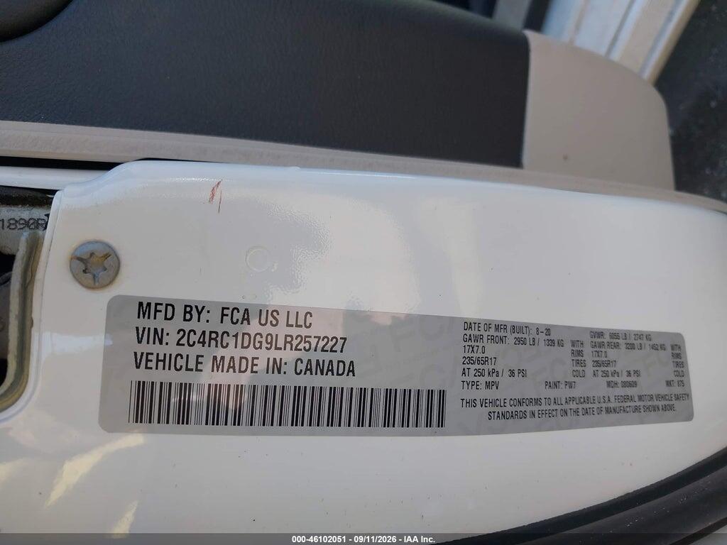 2C4RC1DG9LR257227 2020 CHRYSLER VOYAGER photo no. 9