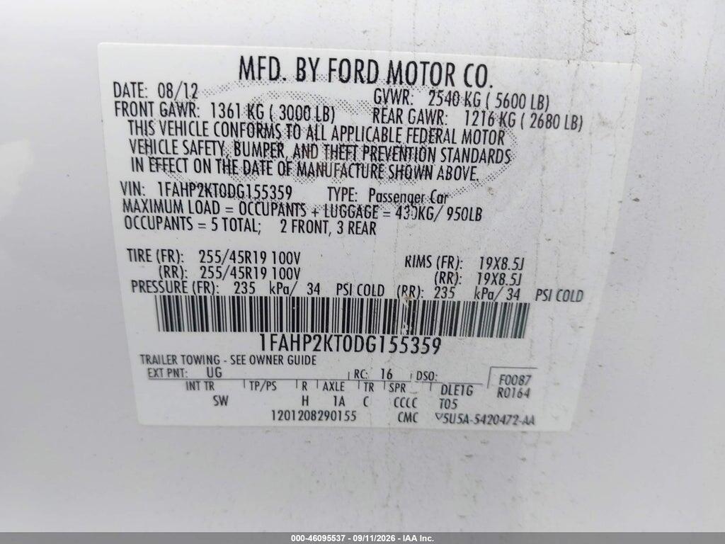 1FAHP2KT0DG155359 2013 FORD TAURUS photo no. 9