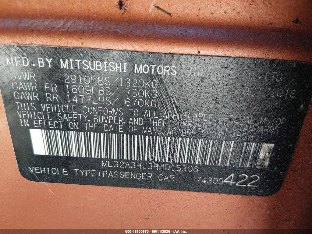 ML32A3HJ3HH015306 2017 MITSUBISHI MIRAGE photo no. 9