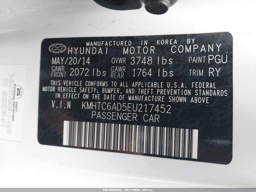 KMHTC6AD5EU217452 2014 HYUNDAI VELOSTER photo no. 9