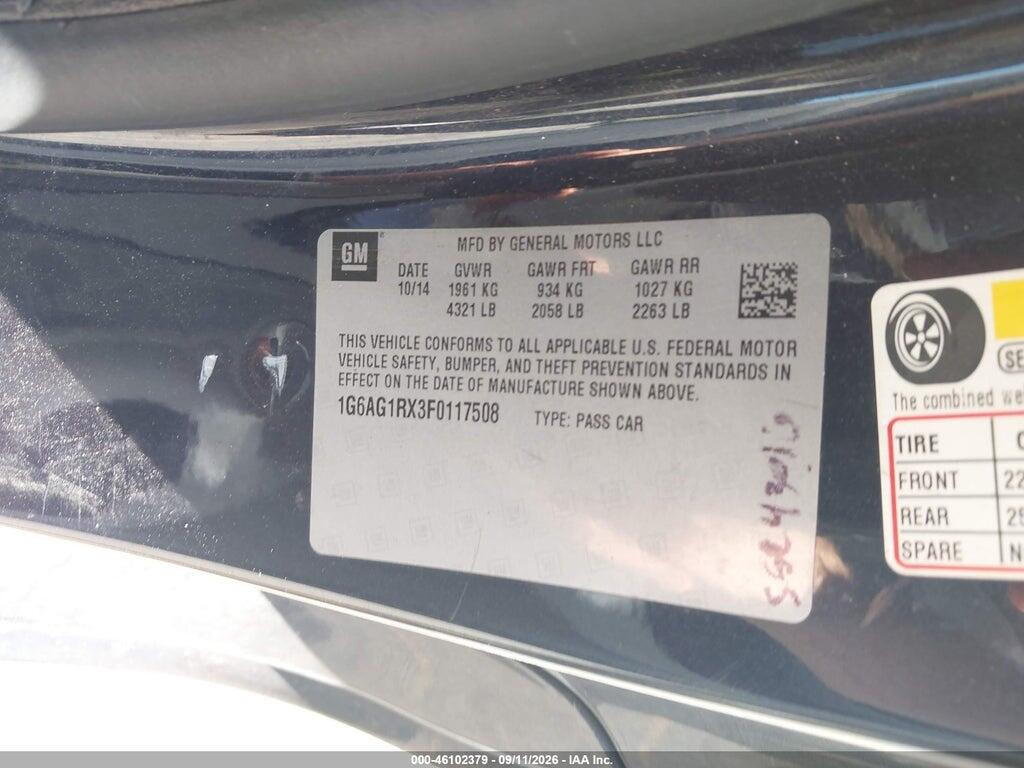 1G6AG1RX3F0117508 2015 CADILLAC ATS photo no. 9