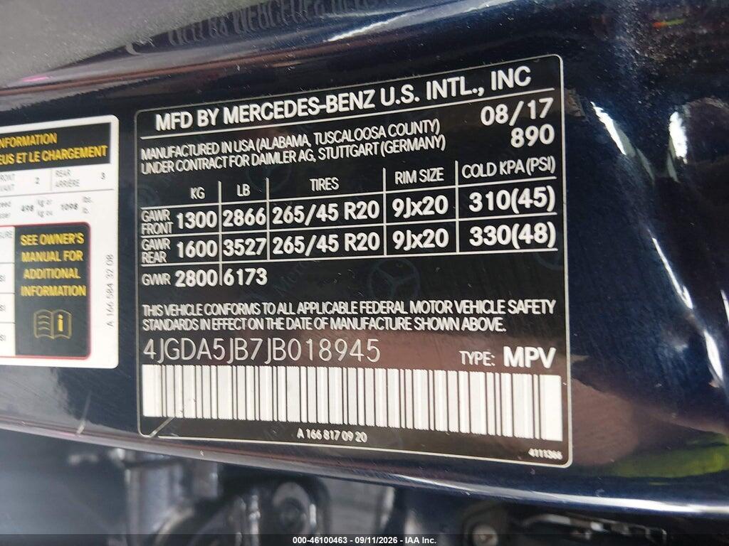 4JGDA5JB7JB018945 2018 MERCEDES-BENZ GLE 350 photo no. 9