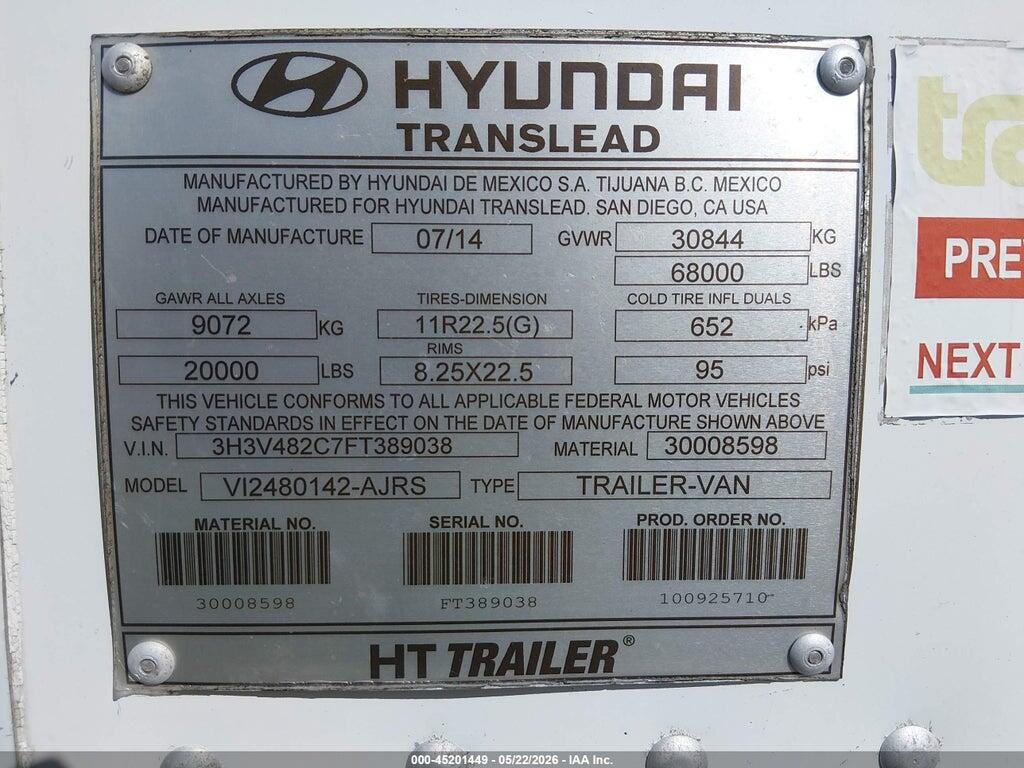3H3V482C7FT389038 2015 HYUNDAI TRANSLEAD INC HYUNDAI TRANSLEAD INC photo no. 9