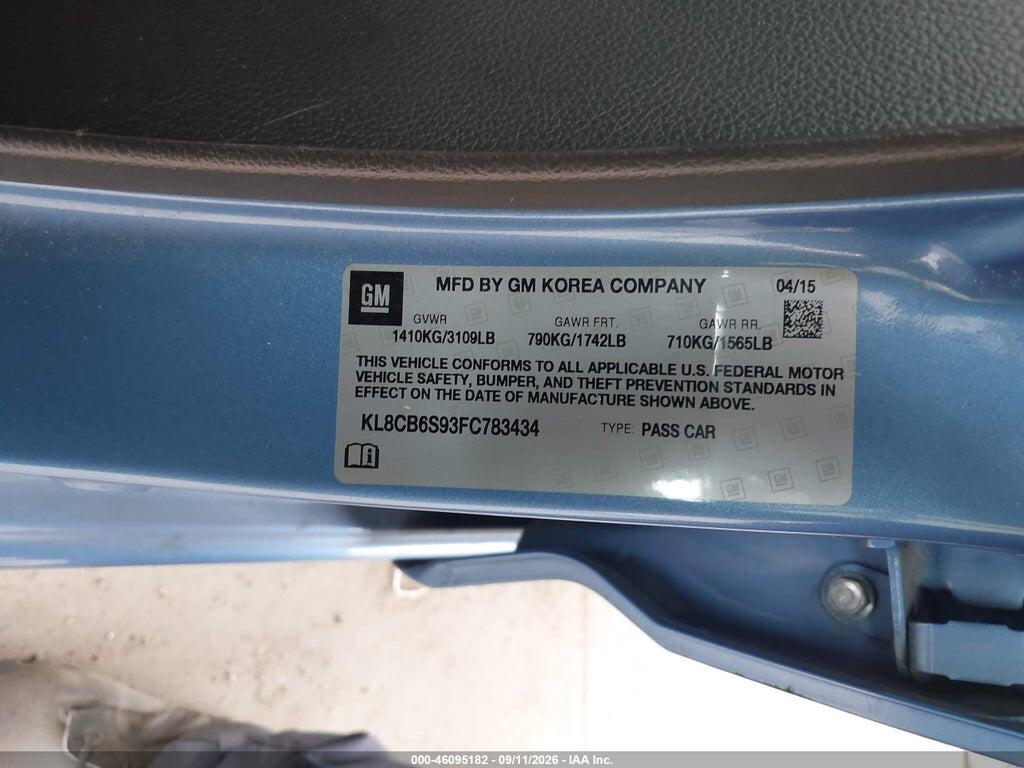 KL8CB6S93FC783434 2015 CHEVROLET SPARK photo no. 9