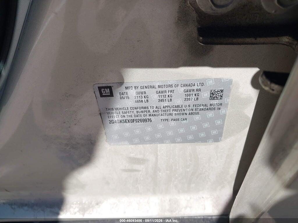 2G4GK5EX0F9269976 2015 BUICK REGAL photo no. 9