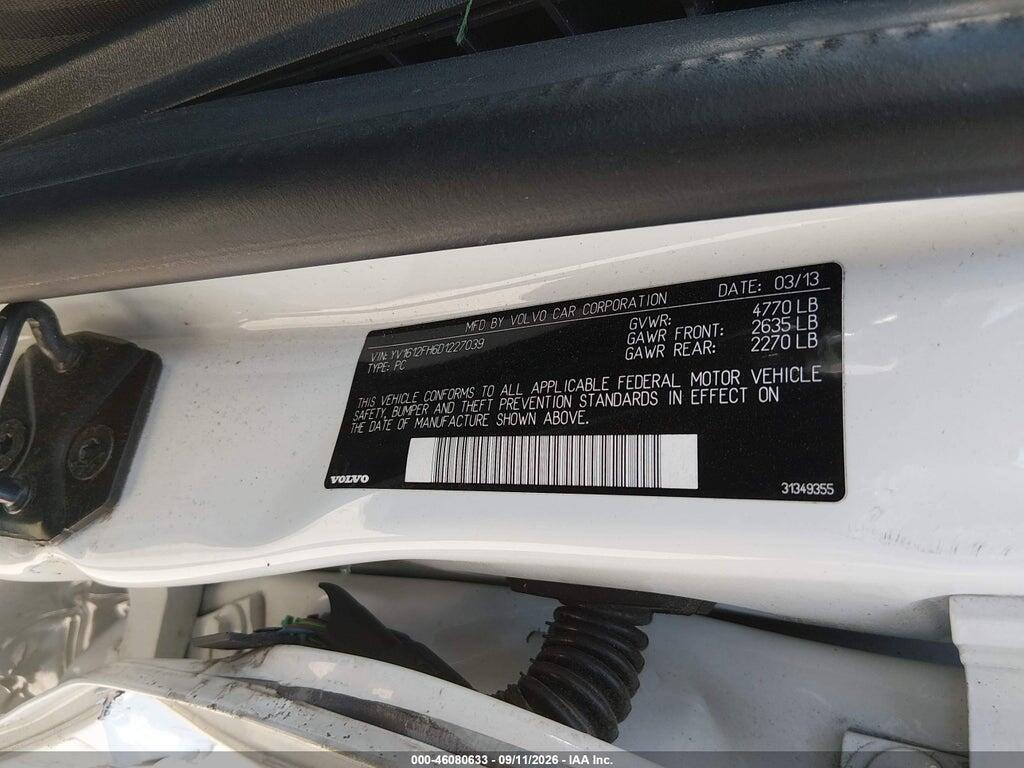 YV1612FH6D1227039 2013 VOLVO S60 photo no. 9