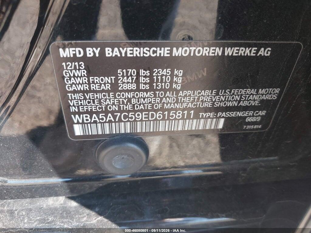 WBA5A7C59ED615811 2014 BMW 528I photo no. 9