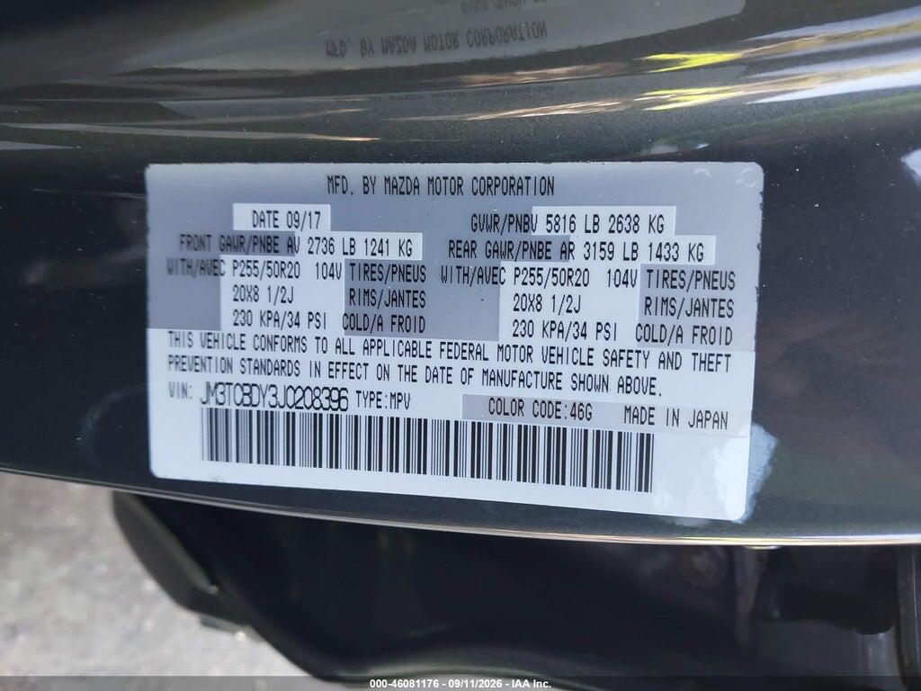 JM3TCBDY3J0208396 2018 MAZDA CX-9 photo no. 9