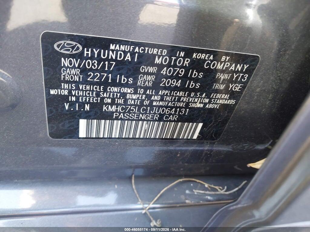 KMHC75LC1JU064131 2018 HYUNDAI IONIQ HYBRID photo no. 9