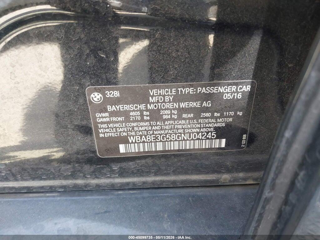 WBA8E3G58GNU04245 2016 BMW 328I photo no. 9