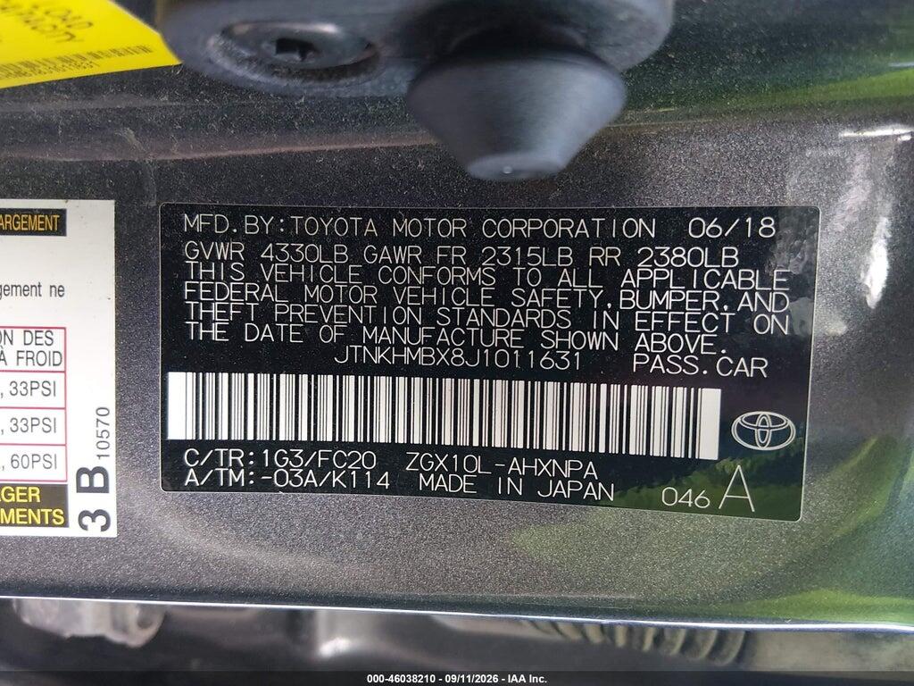 JTNKHMBX8J1011631 2018 TOYOTA C-HR photo no. 9