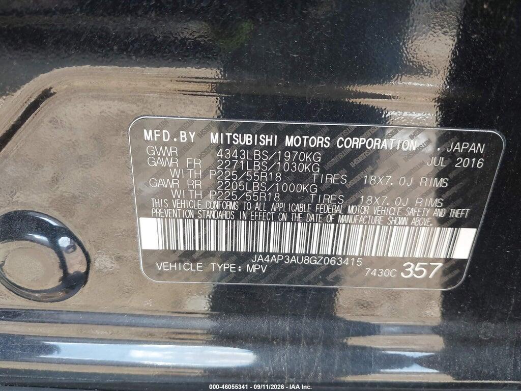 JA4AP3AU8GZ063415 2016 MITSUBISHI OUTLANDER SPORT photo no. 9