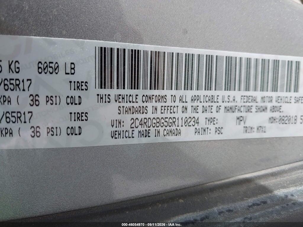 2C4RDGBG5GR110234 2016 DODGE GRAND CARAVAN photo no. 9