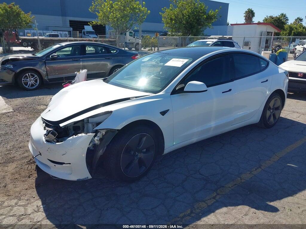 5YJ3E1EA1MF982554 2021 TESLA MODEL 3 photo no. 2