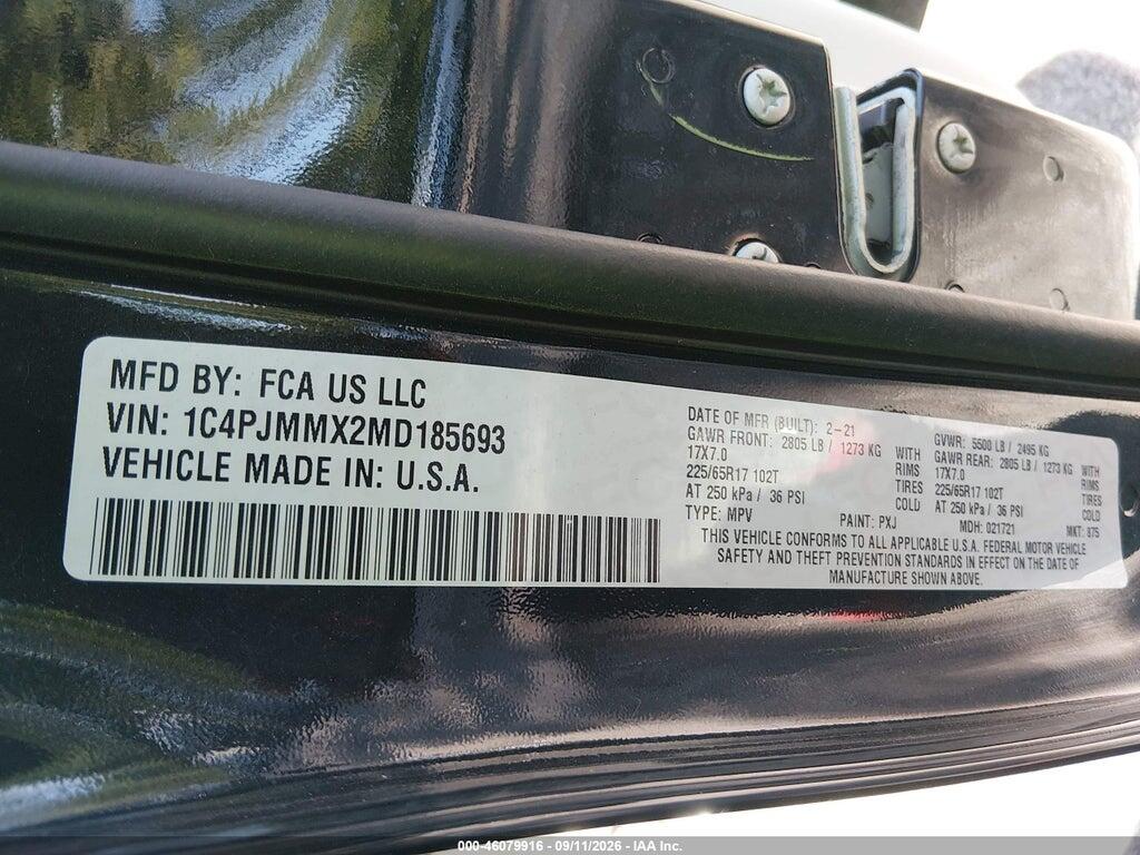 1C4PJMMX2MD185693 2021 JEEP CHEROKEE photo no. 9