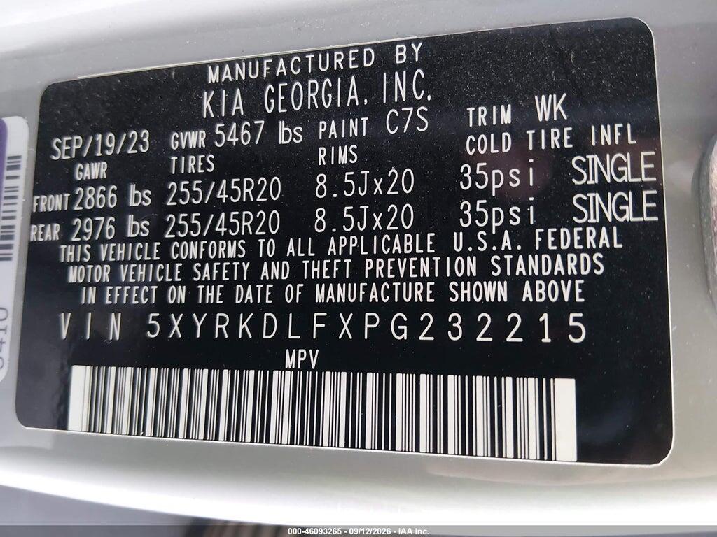 5XYRKDLFXPG232215 2023 KIA SORENTO photo no. 9