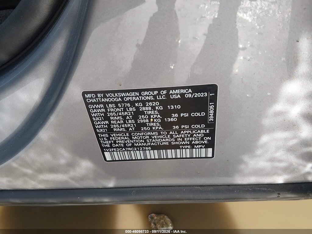 1V2FE2CA7RC212786 2024 VOLKSWAGEN ATLAS CROSS SPORT photo no. 9