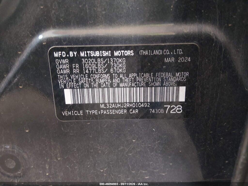 ML32AUHJ2RH010492 2024 MITSUBISHI MIRAGE photo no. 9
