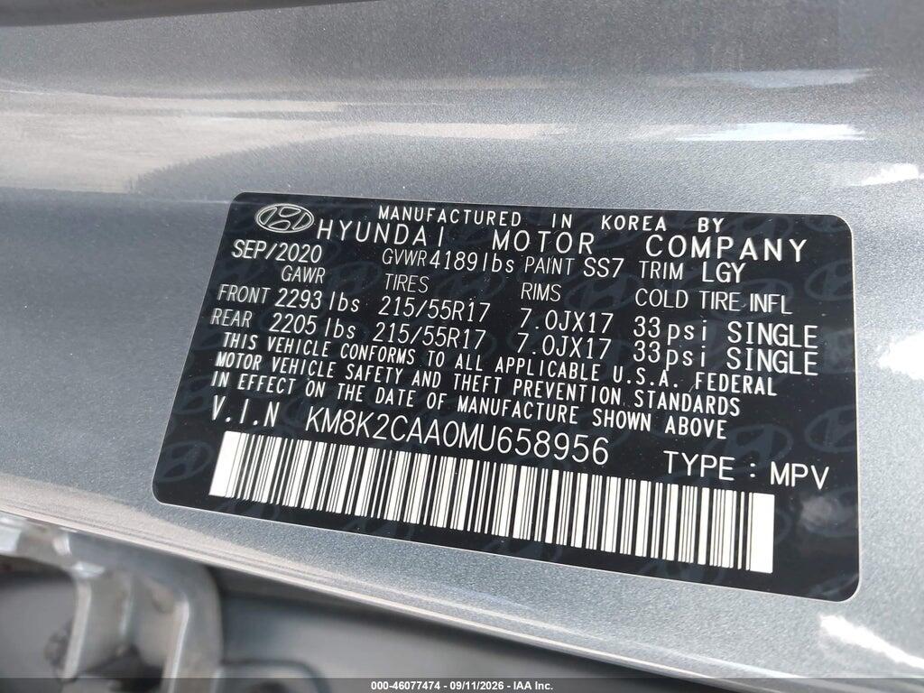 KM8K2CAA0MU658956 2021 HYUNDAI KONA photo no. 9
