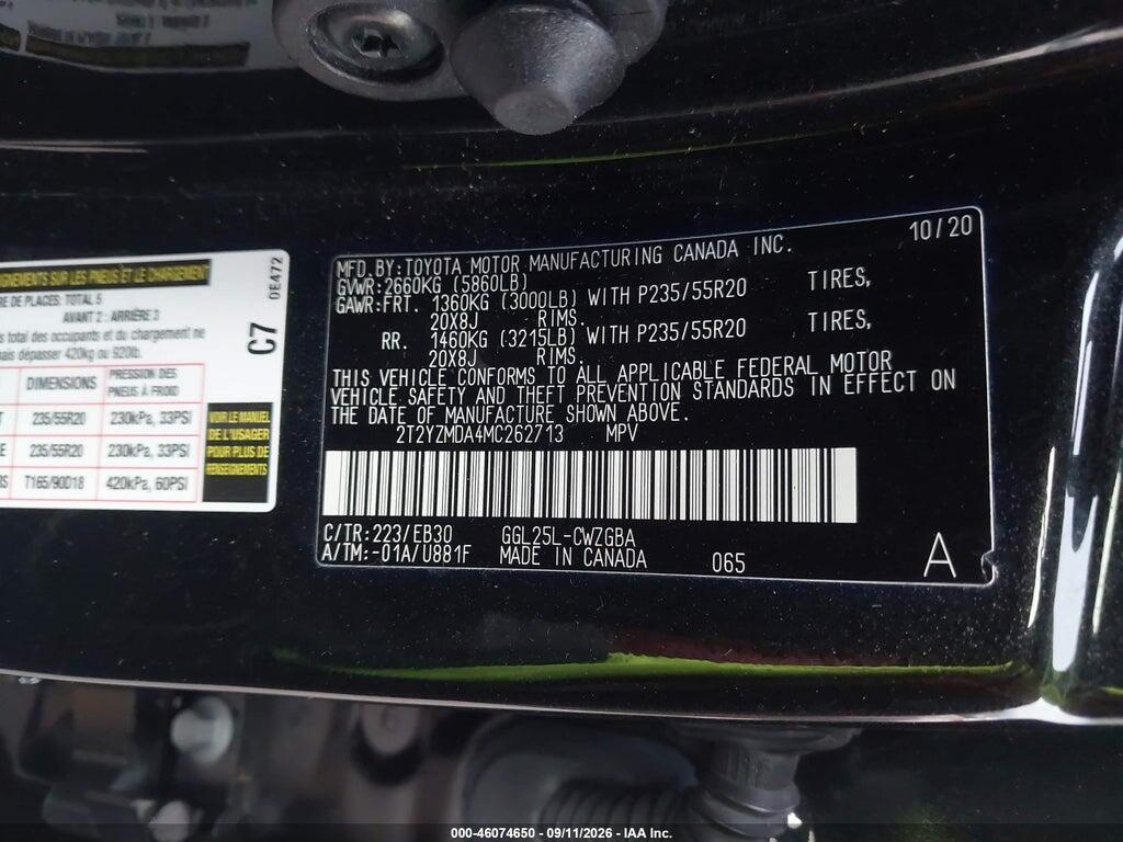2T2YZMDA4MC262713 2021 LEXUS RX 350 photo no. 9