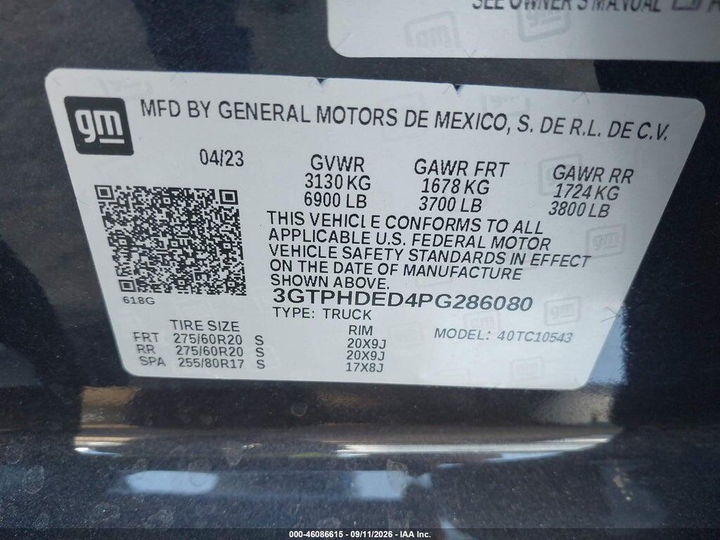 3GTPHDED4PG286080 2023 GMC SIERRA 1500 photo no. 9