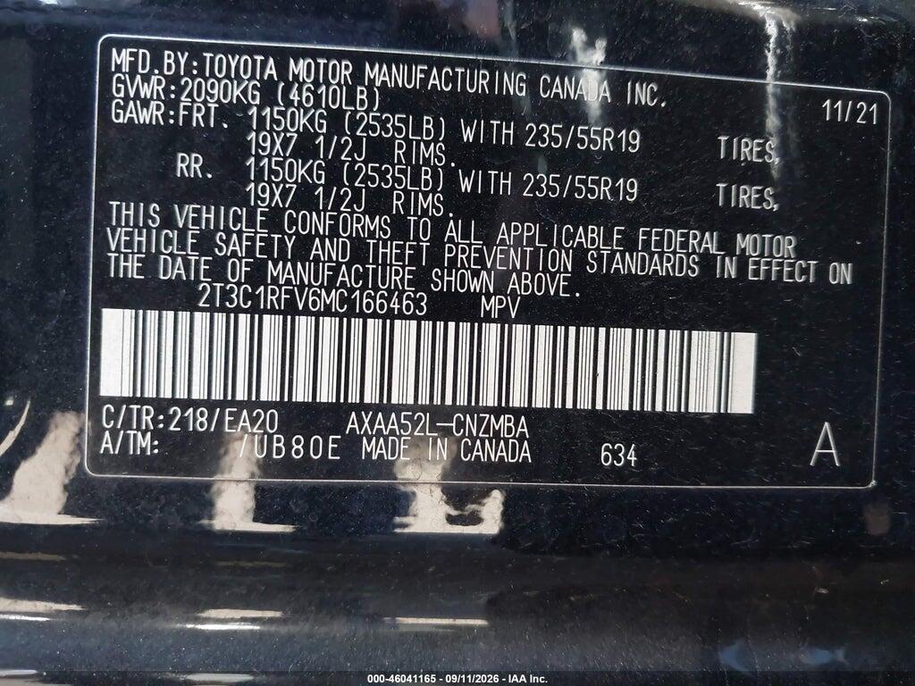 2T3C1RFV6MC166463 2021 TOYOTA RAV4 photo no. 9
