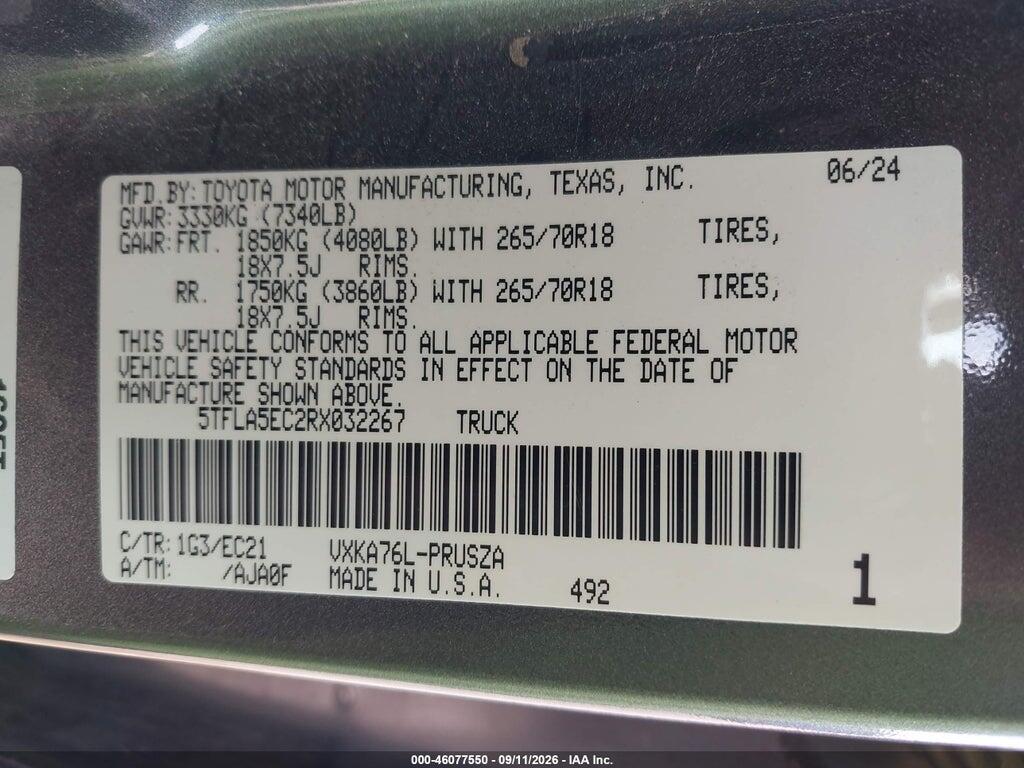 5TFLA5EC2RX032267 2024 TOYOTA TUNDRA photo no. 9