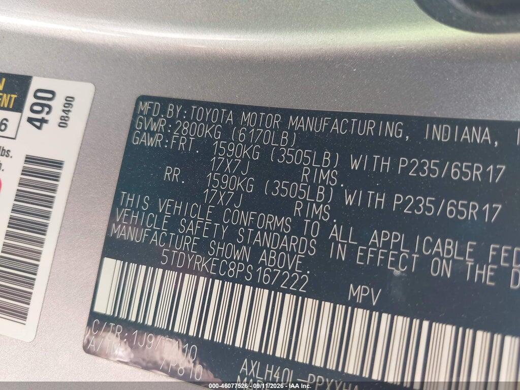 5TDYRKEC8PS167222 2023 TOYOTA SIENNA photo no. 9