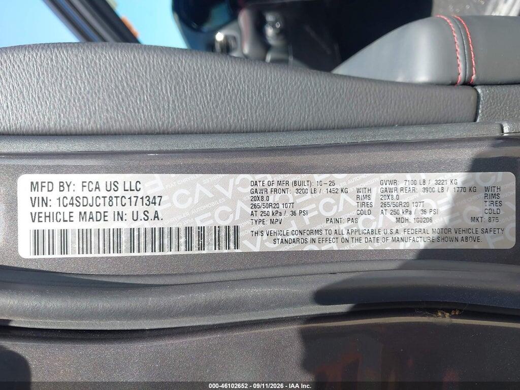1C4SDJCT8TC171347 2026 DODGE DURANGO photo no. 9