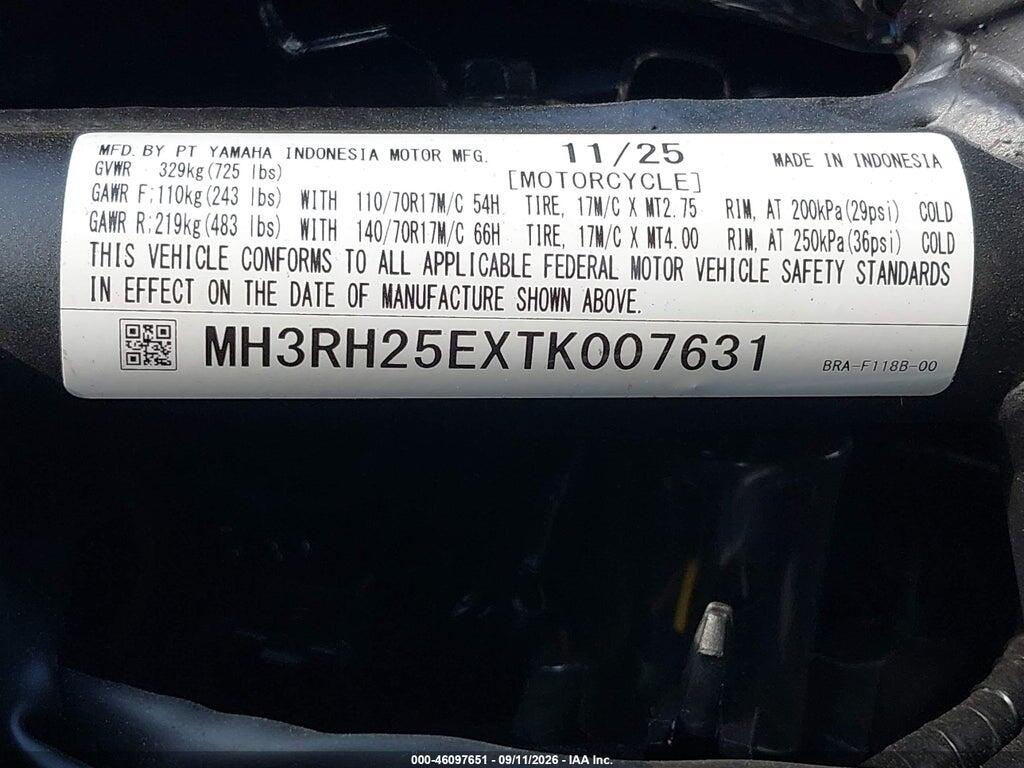 MH3RH25EXTK007631 2026 YAMAHA YFZ320 photo no. 10