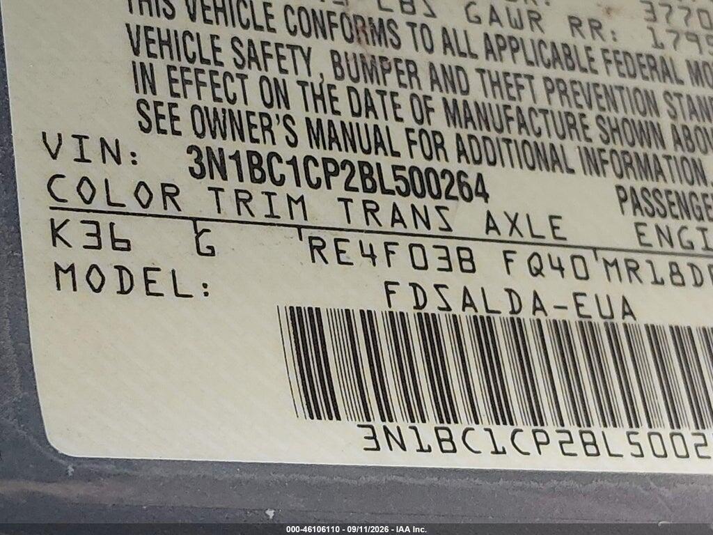 3N1BC1CP2BL500264 2011 NISSAN VERSA photo no. 9