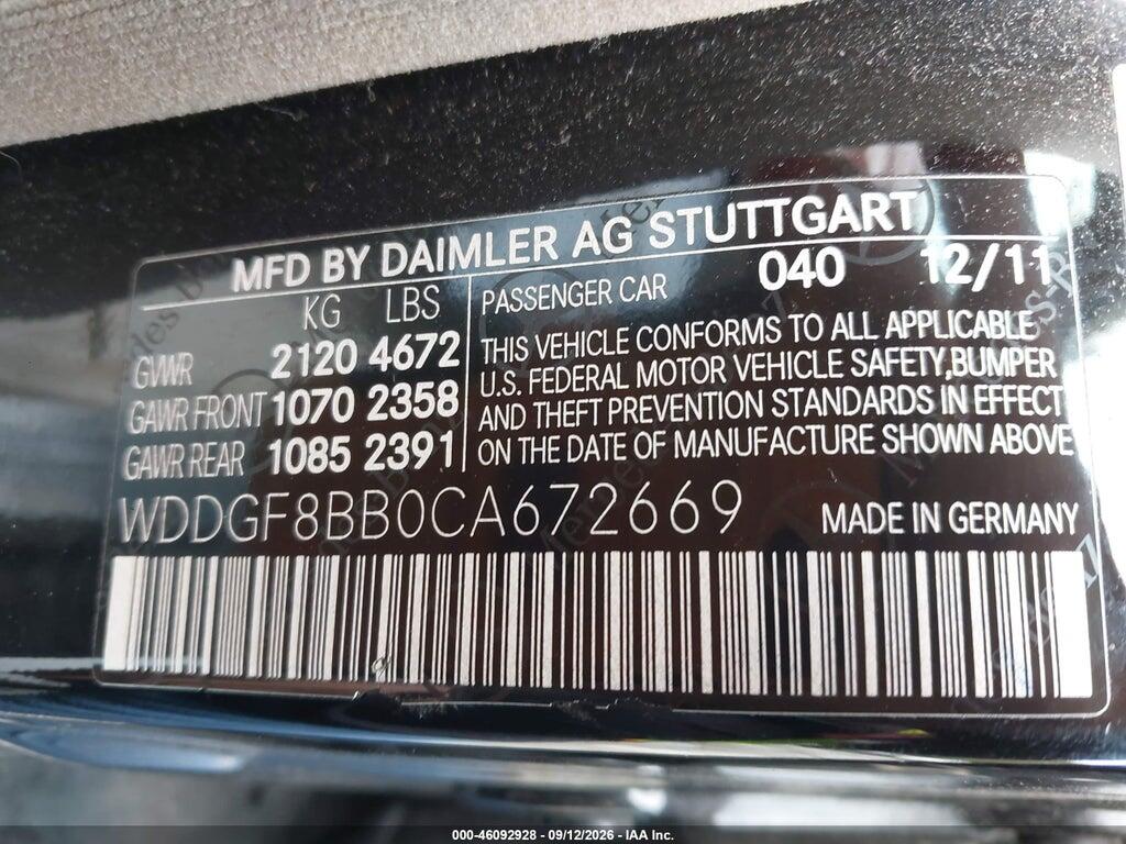 WDDGF8BB0CA672669 2012 MERCEDES-BENZ C 300 photo no. 9