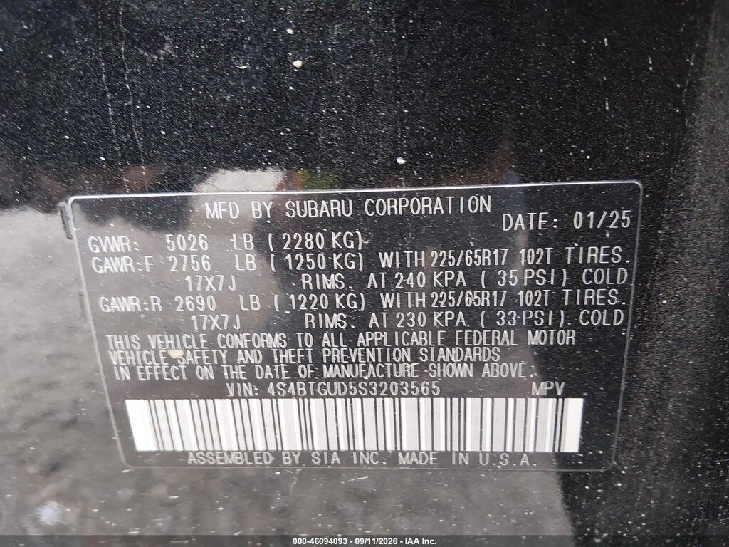 4S4BTGUD5S3203565 2025 SUBARU OUTBACK photo no. 9