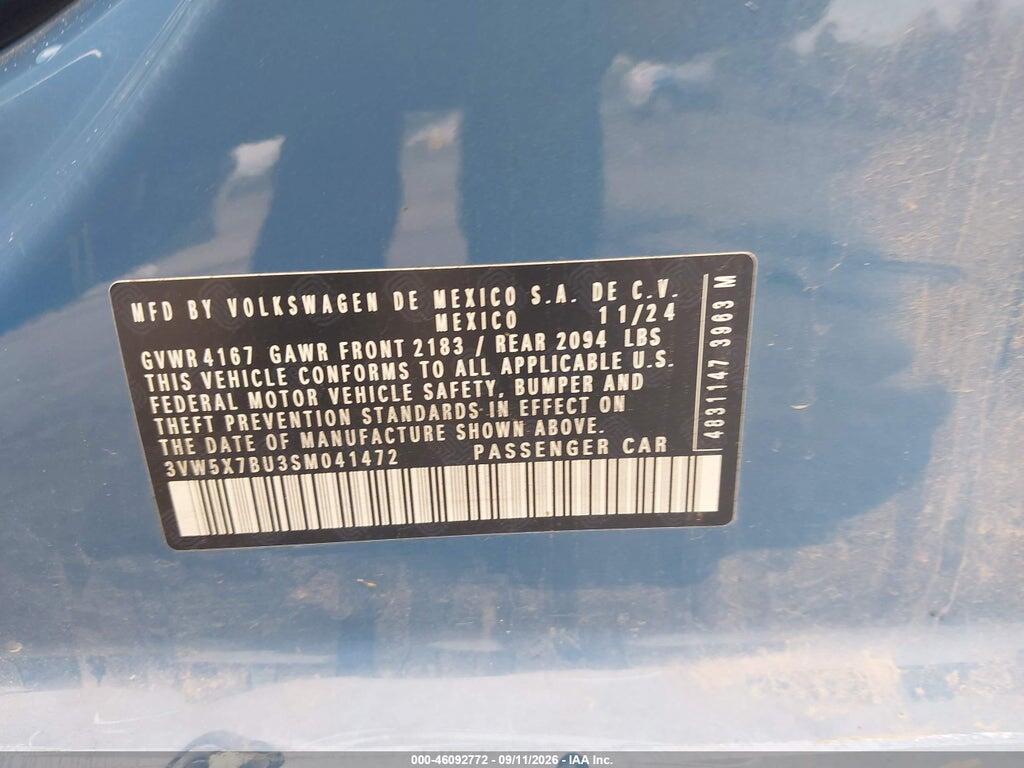 3VW5X7BU3SM041472 2025 VOLKSWAGEN JETTA photo no. 9