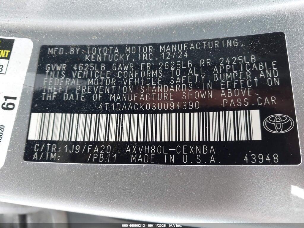 4T1DAACK0SU094390 2025 TOYOTA CAMRY photo no. 9