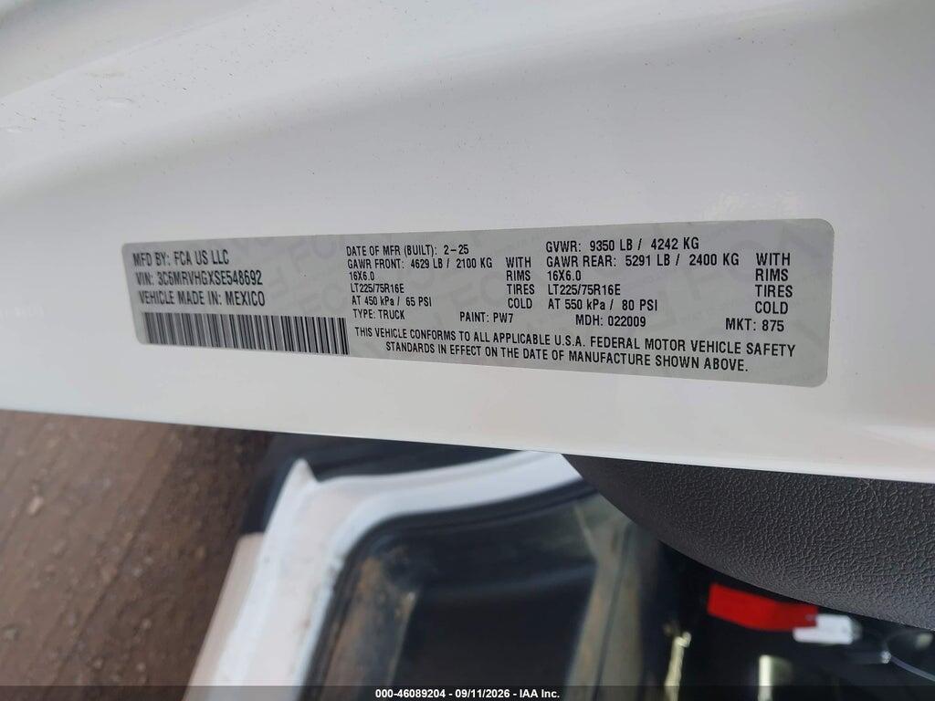 3C6MRVHGXSE548692 2025 RAM PROMASTER 3500 photo no. 9